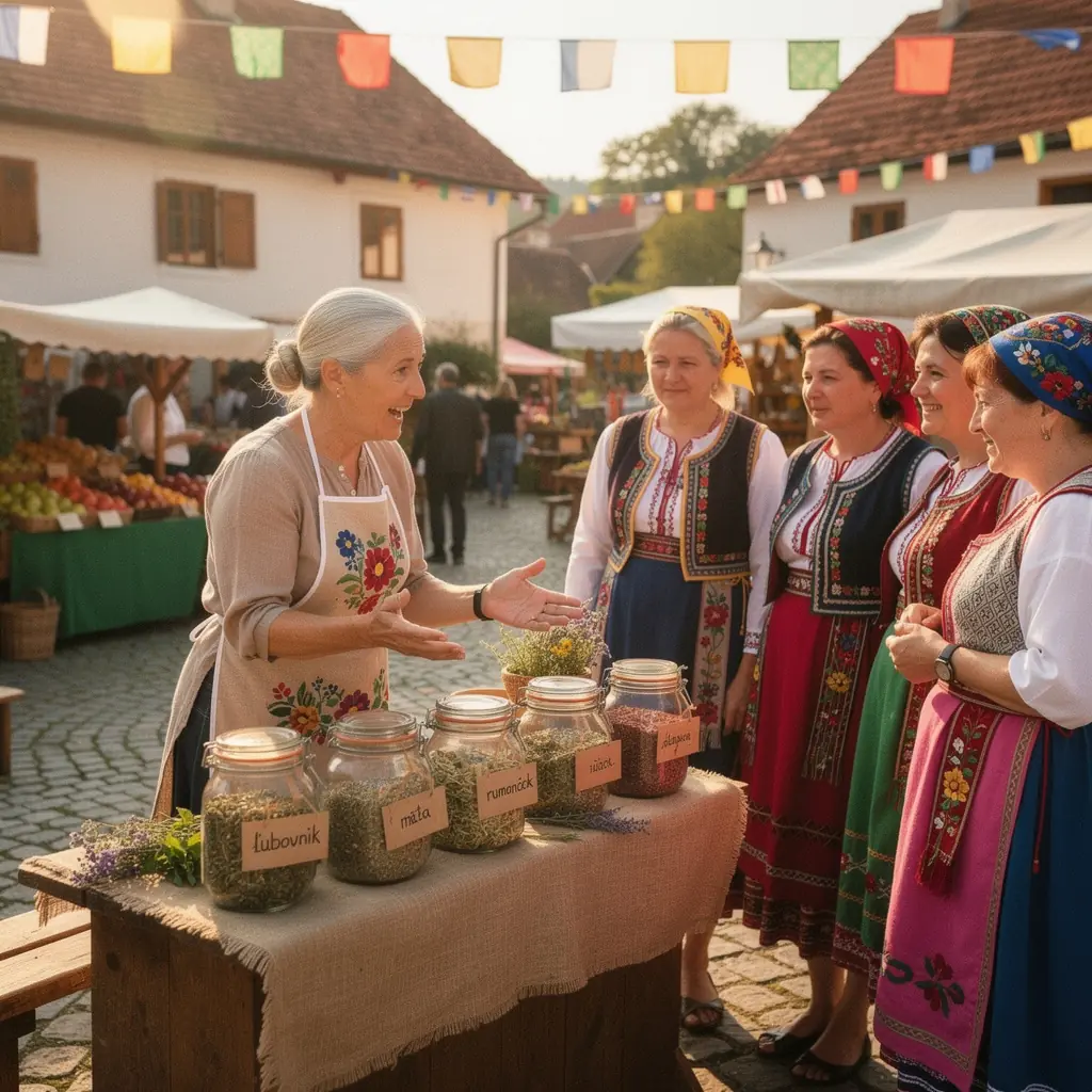 Záber na usmievajúcu sa ženu, ktorá si vychutnáva voňavý čaj v záhrade