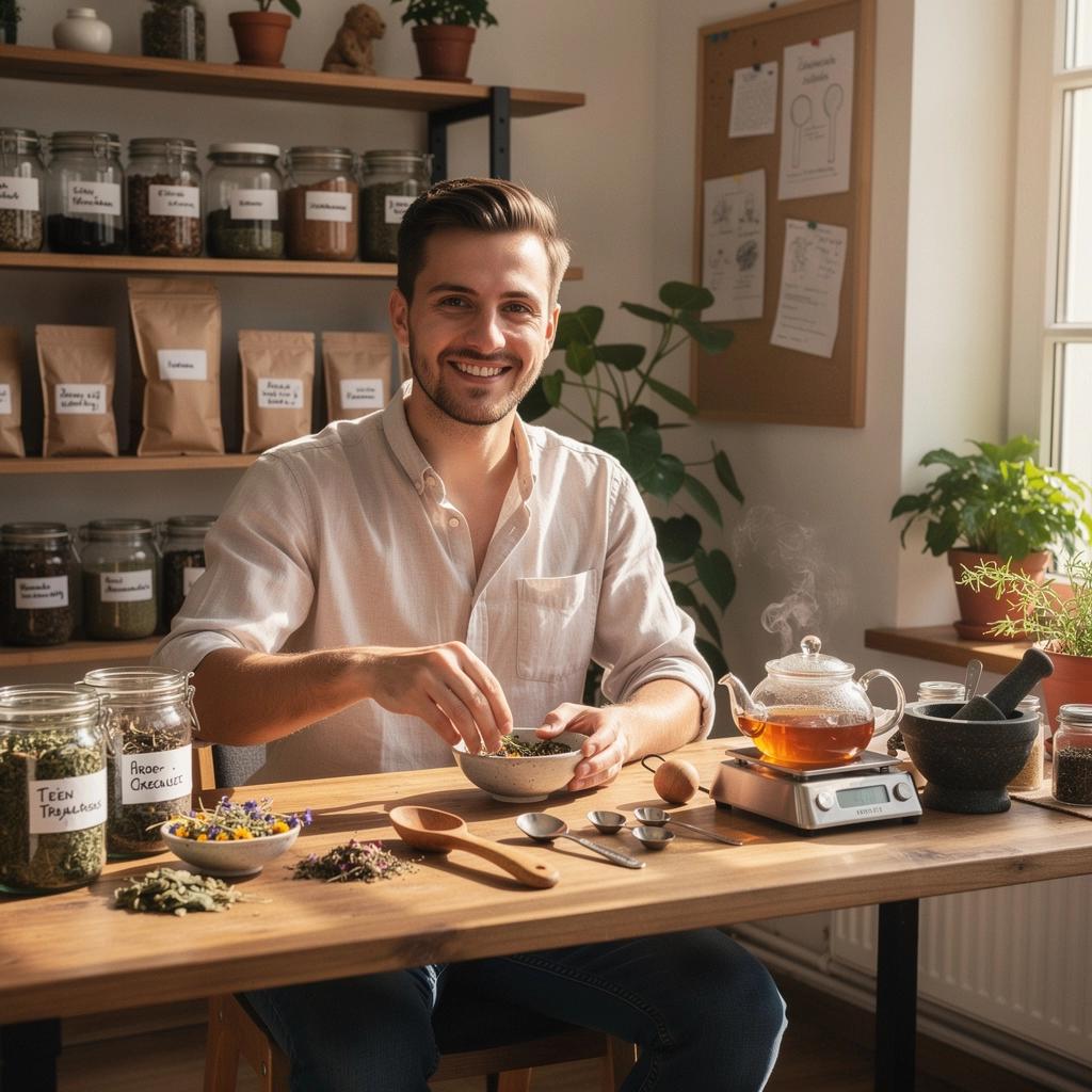 Bylinkový čaj v keramickej šálke s autentickým slovenským dizajnom